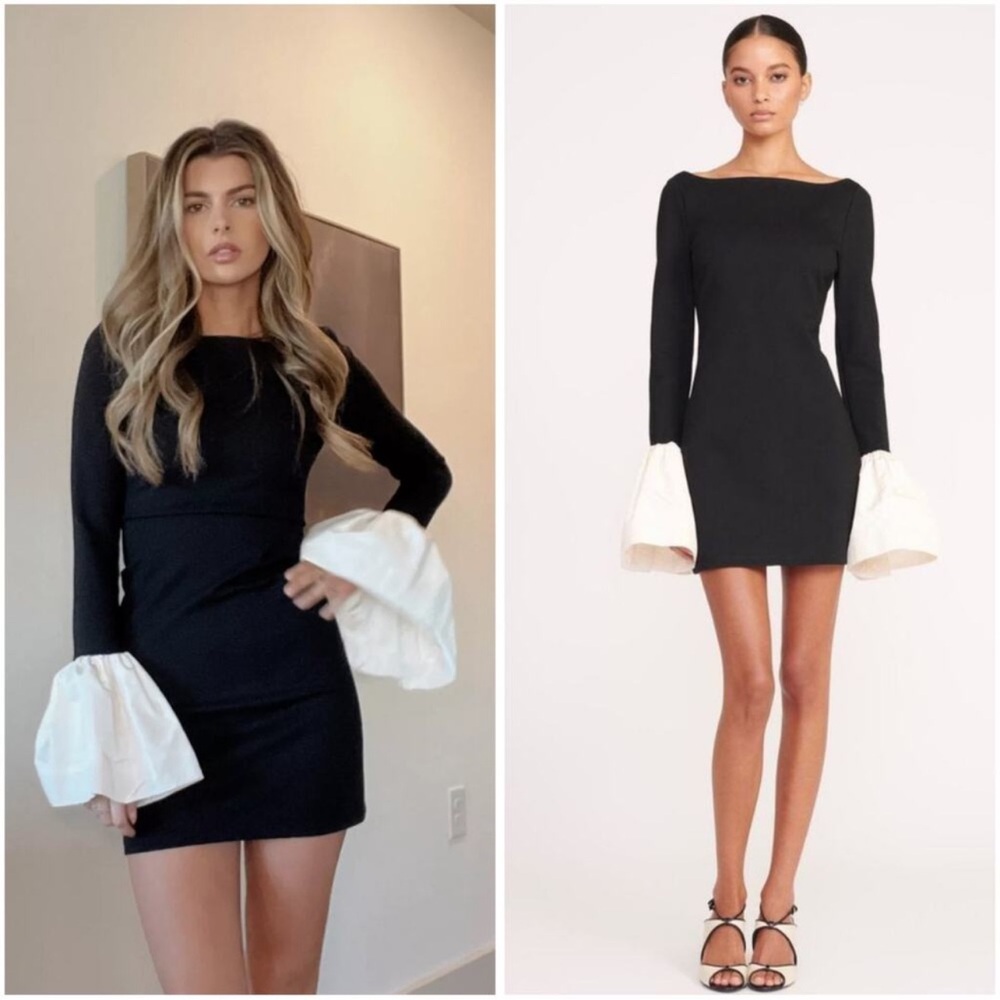 ⭐️STAUD Black Dress with White Sleeve large⭐️